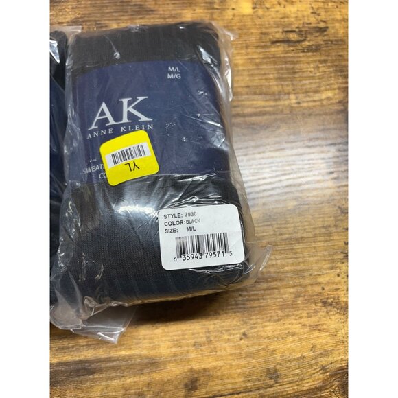 2X Anne Klein Sweater knit Tights Collants Size M/L Black - Picture 4 of 6